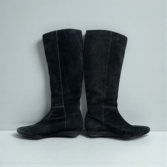 BCBGeneration Tall Suede Leather Pull-on Boot in Black Size 9 - Picture 5 of 11